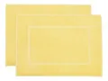 Produktbild: ZOLLNER 2er Set Badematten in 50x70 cm - saugstarke und Flauschige Badvorleger aus Baumwolle - bis 60°C waschbar - für Fußbodenheizung geeignet - in gelb - Hotelqualität