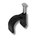Produktbild: 100x Nagelschelle 10mm für Kabel schwarz - Kabelschelle mit 22mm Nagel z.B. z...