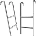 Produktbild: Monzana Trampolinleiter 66/76/90/110 cm 2-3 Stufen UV-beständig flexibel montierbar Sicherheitsleiter Einstiegsleiter, Länge/Stufen:61.5cm - 2 Metallstufen