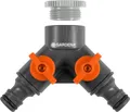 Produktbild: Gardena 940 (936) 2-Wege Ventil für den Wasserhahn, 21 mm G 1/2 Zoll oder 26,5 mm, silber