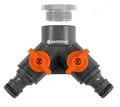 Produktbild: Gardena 940 (936) 2-Wege Ventil für den Wasserhahn, 21 mm G 1/2 Zoll oder 26,5 mm, silber
