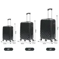 Produktbild: Reisekoffer Koffer 3 tlg Hartschale Trolley Set Kofferset Handgepäck Gepäck Reisetasche ABS-07 Schwarz