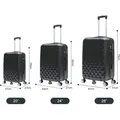 Produktbild: Reisekoffer Koffer 3 tlg Hartschale Trolley Set Kofferset Handgepäck Gepäck Reisetasche  ABS-07 Schwarz - Schwarz