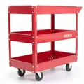 Produktbild: Arebos Werkstatt-Rollwagen | Montagewagen mit 3 Ablagefächern | bis 120 kg belastbar | robuster Werkzeugwagen aus Stahl | Mobile Transporthilfe mit 2 Lenkrollen | für Werkstatt, Garage & Hobbyraum