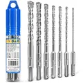 Produktbild: S&R Hammerbohrer, Steinbohrer/Betonbohrer SDS-Plus, Set 7-tlg (4-12mm) für Bohrhammer. Mit 2-Kant-Hochgeschwindigkeits-Hartmetallspitze und Rundlaufgenauigkeit für Beton, Ziegel, Stein.