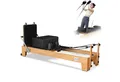 Produktbild: JASPORT Pilates-Reformer P80 aus Buchenholz, 450KG Belastbar, (Komplettset mit 6 Federn, Sitzbox, Jumpboard und Fußschlaufen), für Studio und Zuhause
