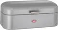 Produktbild: WESCO Brotkasten Grandy | Retro Brotkasten 40er Jahre Stil | Stahlblech pulverbeschichtet | 42x17x22 cm | cool grey