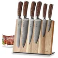 Produktbild: Wakoli Edib 6er Damastmesserset I 8 - 20 cm Klinge I mit Messerblock