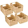 Produktbild: HMF Aufbewahrungskorb, Korb geflochten aus Wasserhyazinthe Seegras, 4er Set, Größe S, 22 x 17 x 12 cm