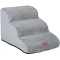 Produktbild: Relaxdays - Hundetreppe 3 Stufen, Für Hunde & Katzen, Hbt: 33 X 41 X 54 Cm, Weiche Haustiertreppe, Bett Und Couch, Grau