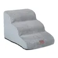 Produktbild: Relaxdays Hundetreppe 3 Stufen, für Hunde & Katzen, HBT: 33 x 41 x 54 cm, weiche Haustiertreppe, Bett und Couch, grau