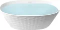 Produktbild: BELIANI Freistehende Badewanne Weiß Acryl 150 x 75 cm Oval Diamantmuster Modernes Design Badezimmer