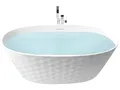 Produktbild: Freistehende Badewanne 150 x 75 cm oval Acryl weiß Diamantmuster Chubut