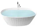 Produktbild: Freistehende Badewanne 150 x 75 cm oval Acryl weiß Diamantmuster Chubut