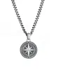 Produktbild: Herren Silber Halskette Kompass Windrose 34mm 925 Sterling Silber oxidiert He...