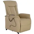 Produktbild: Fernsehsessel mit Aufstehhilfe, Relaxsessel mit Liegefunktion, mit 2 Motoren, 120 kg belastbar, Leder/Kunstleder, Beige, Raburg Marie