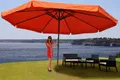 Produktbild: Sonnenschirm Meran Pro, Gastronomie Marktschirm mit Volant Ø 5m Polyester/Alu 28kg terracotta ohne Ständer