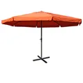 Produktbild: Mendler Sonnenschirm Meran Pro, Gastronomie Marktschirm mit Volant Ø 5m Polyester/Alu 28kg ohne Ständer - terracotta