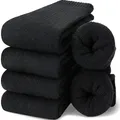 Produktbild: EBMORE Damen Wollsocken Merino Warme Wolle Socken Dicke Wandersocken Thermosocken Wintersocken Geschenke für Damen 5 Paar(Schwarz)