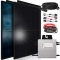 Produktbild: SUNNIVA 1840W Balkonkraftwerk BIFAZIAL FULLBLACK komplett Steckdose BENY 800W Wechselrichter, PV Solaranlage, 4x 460W Glas-Glas Solarmodule, inkl. 5m Kabel, Komplettset