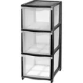 Produktbild: Tontarelli Schubladenturm Cover Line Mit Rollen 3 X 13,5 L Schwarz Schubladenbox
