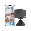 Produktbild: EZVIZ 4G LTE Überwachungskamera Innen mit SIM-Kartenslot, 2K Akku Kamera Ohne WLAN, Personenerkennung, AOV-Modus, 2-Wege-Audio, Kompatibel mit Alexa/Google, SD-Karte max.512 GB, CB2 4G schwarz