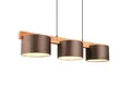 Produktbild: meineWunschleuchte Pendelleuchte mit Holz-Balken & Stoff, Breite 100cm, ohne Leuchtmittel, Esstisch-Lampe hängend, Holzlampe mehrflammig, Esszimmerlampe groß