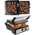 Produktbild: MalTec Elektrogrill XXL 2500 W – Kontaktgrill 3-in-1 | Tischgrill & Panini Grill | Antihaft, Thermostat 60–220 °C