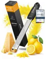 Produktbild: Premium Zester Reibe I Käsereibe Schwarz I Edelstahlklinge I Knoblauchreibe, ...