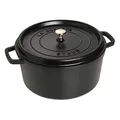Produktbild: STAUB Gusseisen Bräter/Cocotte, Rund 30 cm, 8,35 L, Aromaregen Funktion für optimale Befeuchtung, Für alle Herdarten inkl. Induktion & Backofen, Schwarz