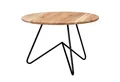 Produktbild: Wohnling Couchtisch Couchtisch 60x39,5x60 cm Akazie Massivholz / Metall Sofatisch, Design (Wohnzimmertisch Rund, Kaffeetisch Massiv, Kleiner Tisch), Wohnzimmertisch Rund, Kaffeetisch Massiv, Kleiner Tisch
