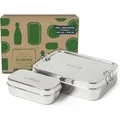 Produktbild: ECO Brotbox - Brotbox XL inkl. Snackbox XL - Edelstahl Lunchbox rechteckig