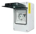 Produktbild: RoadEu - Schuko Steckdose mit Fi Schutzschalter im Sicherungskasten Aufputz IP65. Wasserfest Wandverteiler Komplett - 16 Ampere Steckdose 230V und FI 16A 