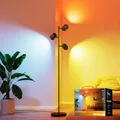 Produktbild: Govee 3-Flammen LED Stehlampe, RGBWW Fokus-Verstellbar Stehleuchte, 1500lm, Matter Alexa Kompatibel, 64+ Szenen, Musik Sync, 157cm Stehlampen Schwarz für Wohnzimmer, Schlafzimmer, Lesezimmer Deko
