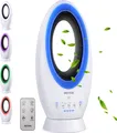 Produktbild: Echos®- 2-in-1 Design Akku Turmventilator Standventilator mit Fernbedienung kabellos - Akku- oder Strombetrieb - Leiser Ventilator Tischventilator oszillierend - Fernbedienung LED Beleuchtung