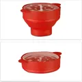 Produktbild: Relaxdays Popcorn Maker Silikon für die Mikrowelle, zusammenfaltbarer Popcorn Popper, Zubereitung ohne Öl, BPA-frei, rot