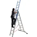 Produktbild: Euroline Premium 30766 Mehrzweckleiter, 3-teilig 3x12 Sprossen mit Vario-Traverse