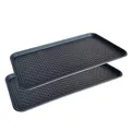 Produktbild: 2 Stück XL Schuhabtropfschale groß Schuhtablett - Schuhablage 76x38x3cm mit erhöhtem Rand - Abtropfschale schwarz für Schuhe