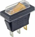 Produktbild: Wippschalter Beleuchtet bei 230V, 15A Geräteschalter mit Wasserdichter Abdeckung