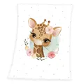 Produktbild: HERDING 75x100cm Giraffe Microfaser Kuscheldecke Babydecke Flauschdecke