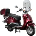 Produktbild: Alpha Motors Motorroller Retro Firenze Limited, 125 ccm, 85 km/h, Euro 5+, (Spar-Set, mit Topcase, Windschild und Chrom-Set), mit Lenkerschloss und Windschild