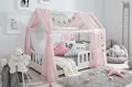 Produktbild: TiCAA Betthimmel Hausbett Tüll (2er Set) – Kinderbett Vorhang aus Polyester, Stoffhimmel, Hausbett Deko für Mädchen & Jungen