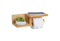 Produktbild: relaxdays Toilettenpapierhalter Bambus Toilettenpapierhalter 2 Ablagen