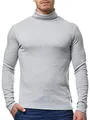 Produktbild: Indicode Herren Eagon Langarmshirt mit Rollkragen | Langarm Shirt Longsleeve für Männer Grey Mix, M