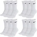 Produktbild: Nike Socken Herren Damen Lang Weiß Grau Schwarz Tennissocken 12 Paar Sportsocken Sparset Größe 34 36 38 40 42 44 46 48 50, Größe:38-42, Farbcode + Farbe:A40 12 Paar weiss