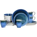 Produktbild: Creatable Kombiservice Caldera blau, Blau, Weiß, Keramik, 16-teilig, 300 ml,400 ml, handbemalt, lebensmittelecht, stapelbar, Essen & Trinken, Geschirr, Geschirr-Sets, Kombiservice