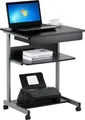 Produktbild: Yaheetech Schreibtisch Computertisch Büromöbel PC Tisch Bürotisch Arbeitstisch aus Holz und Stahl mit Ablage und Schublade 79 x 56 x 51cm Schwarz