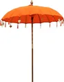 Produktbild: Bali Sonnenschirm Balinesischer Schirm Garten Baumwolle Sonnenschutz Handarbeit Retro Vintage Dekoschirm 2-teilig ca.180 cm, Farbe:Orange