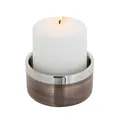 Produktbild: Fink Edelstahl Kerzenhalter Ø 10x5 cm bronze flacher Kerzenständer Stumpenkerzen