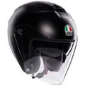 Produktbild: AGV Motorradhelm Irides Mono Logo Jethelm, vorbereitet für Kommunikationssystem,integriertes Sonnenvisier schwarz XL (61/62)